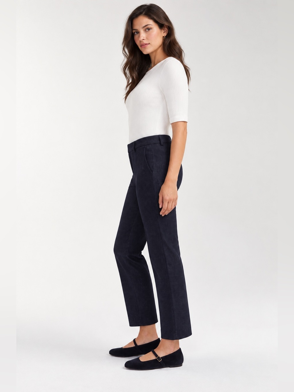 Liverpool Kelsey Straight Knit Trouser Navy Petite 14/32 NWT Workwear Stretch